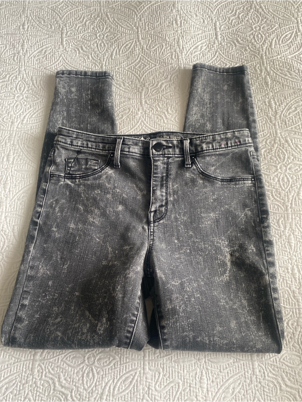 Mossimo charcoal wash distressed denim high rise jeggings Sz 6/28 - Picture 8 of 15